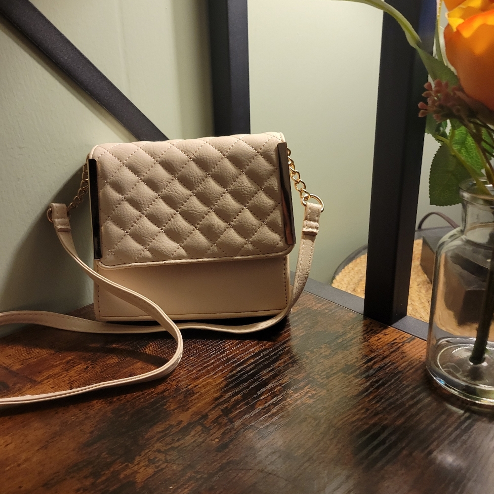 NWOT Cream and Gold small crossbody